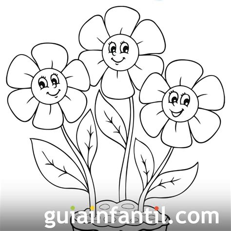 dibujo primavera para colorear|dibujos de flores para pintar.